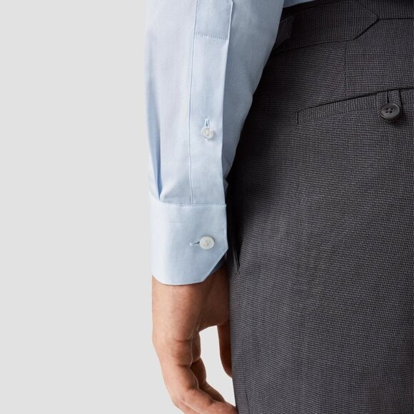 NEW ETON Mens Slim Fit Twill Button Down Shirt Light Blue 15 NECK / 38EU - Picture 4 of 9